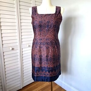 Peruvian Connection Ikat Print Sleeveless Sheath Dress Women's 14 Classic Summer